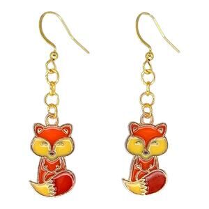Fox Earrings | Fall Woodland Animal Dangle Jewelry